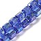 Electroplate Glass Beads Strands, Faceted, Column, Royal Blue, 6x6.5mm, Hole: 1mm, about 70~72pcs/strand, 20~20.87''(53cm)
