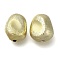 UV Plating CCB Plastic Beads, Texture, Oval, Champagne Gold, 15.5x12x10mm, Hole: 2mm