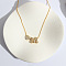 Heart Initial Brass Micro Pave Clear Cubic Zirconia Pendant Necklaces, Golden, Letter M, 16.14 inch(41cm)