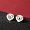 Non-Tarnish Stainless Steel Stud Earrings, Dog Shape, Stainless Steel Color, 13mm