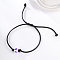 PU Leather Cord Bracelets for Women, Square with Heart, Purple, Inner Diameter: 1/4 inch(0.55cm)~1/4 inch(0.65cm)