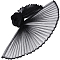 Polyester Pleated Fabric, Clothing Accessories, Black, 1600x0.2mm
