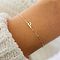 Simple Style Alloy Letter Link Bracelets, Cable Chain Jewelry for Women, Gold, Letter P, 7-7/8 inch(20cm)