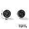Chic Brass Cubic Zirconia Stud Earrings, Fashionable and Versatile Accessories, Flat Round, Black, 10x10mm