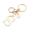 Stainless Steel Keychains, Golden, with Lobster Claw Clasps, Letter S, 97mm