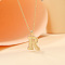 Alloy Textured Initial Pendant Necklaces, Golden, Letter R, 18.31 inch(46.5cm)