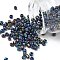 6/0 Glass Seed Beads, Iris Round, Colorful, about 4mm in diameter, hole: 1mm, about 4500pcs/pound