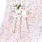Polyester Embroidered Mesh Fabrics, Flower Pattern, Dark Salmon, 1500x0.1mm, 5 yards/pc