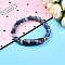 Natural Blue Spot Jasper Beads Stretch Bracelets, with Brass Beads, Inner Diameter: 2~2-1/8 inch(51mm~53mm), Beads: 8mm in Diameter, Brass Finding: 7.5x3mm, Rectangular: 35x10.5x5.5~6mm