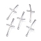 Tarnish Resistant 304 Stainless Steel Links Connectors, Cross, Stainless Steel Color, 49x22x3.5mm, Hole: 2.6x2.1mm