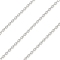 Anti-Tarnish Rhodium Plated 925 Sterling Silver Cable Chains, Soldered, Platinum, 1.5x1.2x0.3mm