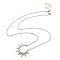Brass Pendant Necklaces, Cadmium Free & Lead Free, Sun, Platinum, 15.94 inch(405mm)