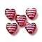 Glass Enamel Beads, Hand Drawn Beads, Heart with Wave, Lilac, 13.5~14x14x8.5mm, Hole: 1.2mm