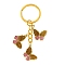 Alloy Enamel Keychain, with Iron Ring, Butterfly, Camel, 7.4cm