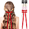 Big Bowknot Polyester Alligator Hair Clips, with Platinum Plated Alloy Clip, for Women Girls, Mixed Color, 255~265x84x9mm, 4 colors, 2pcs/color