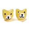 Handmade Lampwork Beads, with Enamel, Dog, Yellow, 14~14.5x14.5x14~14.5mm, Hole: 1.4mm