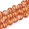 Handmade Foil Glass Beads Strands, Round, with Stripe, Chocolate, 9.5~10.5mm, Hole: 1.2~1.6mm, about 38~40pcs/strand, 14.17~15.35 inch(36~39cm)
