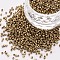 Glass Cylinder Beads, Seed Beads, Metallic Colours, Baking Paint, Round Hole, Dark Goldenrod, 1.5~2x1~2mm, Hole: 0.8mm, about 8000pcs/bag, about 1pound/bag