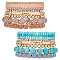 16Pcs 16 Style Crystal Rhinestone & Resin & Glass Seed Beaded Stretch Bracelets Set, Golden Brass Stackable Bracelets for Women, Mixed Color, Inner Diameter: 2~2-1/4 inch(5~5.7cm), 1Pc/style