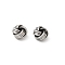 Brass Beads, Twisted Knot, Rack Plating, Long-Lasting Plated, Lead Free & Cadmium Free, Antique Silver, 7x4.5mm, Hole: 1.8mm