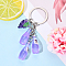 Resin Keychain, with Iron Rings, Drink, Fruit, Lilac, 90mm
