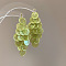 Shell Dangle Stud Earrings, Flat Round, with Sterling Silver Pins, Yellow Green, 86x40mm