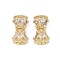 Brass Micro Pave Clear Cubic Zirconia Screw Clasps, Long-Lasting Plated, Rack Plating, Golden, 14mm, Hole: 3.5mm