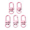Spray Painted Eco-Friendly Alloy Swivel Snap Hooks Clasps, Cadmium Free & Nickel Free & Lead Free, Pink, 33.5x12.5x5mm, Hole: 5x9mm