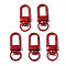 Spray Painted Eco-Friendly Alloy Swivel Snap Hooks Clasps, Cadmium Free & Nickel Free & Lead Free, Red, 33.5x12.5x5mm, Hole: 5x9mm