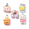 Bear Theme Opaque Resin Pendants, with Platinum Tone Iron Loops, Mixed Shapes, Mixed Color, 21.5~26.5x15.5~20x8~9mm, Hole: 2mm