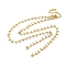 Brass Cable Chain Necklace Making, with Natural Labradorite, Rack Plating, Long-Lasting Plated, Real 18K Gold Plated, Solded, 19.49 inch(49.5cm)