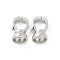 Brass Fold Over Clasps, Oval, Platinum, 12x7.5x6mm