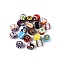 Handmade Millefiori Glass Round Beads, Chevron Beads, Mixed Color, 10x7~9mm, Hole: 0.8~4mm