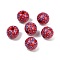 Independence Day Theme Wood European Beads, Printed Large Hole Beads, Round, Red, 15.5~6mm, Hole: 4mm