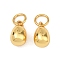 Brass Charms, Teardrop Charms, Rack Plating, Long-Lasting Plated, Lead Free & Cadmium Free, Real 24K Gold Plated, 9x5.5mm, Hole: 3mm