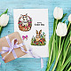 GLOBLELAND Easter Bunny Basket Clear Stamps for DIY Scrapbooking Easter Rabbit Eggs Silicone Clear Stamp Seals Transparent Stamps for Cards Making Journal Decor DIY-WH0448-0467-2
