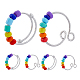DICOSMETIC 10Pcs 2 Styles Rainbow Rotating Open Cuff Rings Adjustable Personalized Wrap Ring Rotatable Bead Rings Fidget Ring for Anxiety Rainbow Spinner Beads Ring RJEW-DC0001-15-1