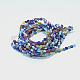 Vidrio millefiori artesanal planas hebras de perlas redondas X-LK-P010-03-4
