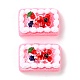 樹脂カボション  模造食品  ケーキ  パールピンク  24.5x16.5x11.5mm X-CRES-P020-03J-02-2