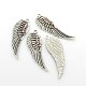 Antique Silver Plated Alloy Wing Big Pendants ALRI-N019-05-3