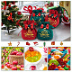 BENECREAT 4Pcs 4 Styles Christmas Velvet Candy Apple Bags TP-BC0001-06-5
