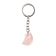 Portachiavi con ciondolo in quarzo rosa naturale grezzo grezzo FIND-PW0017-09B-1