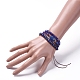 Faceted Glass & Natural Lapis Lazuli(Dyed) Beaded Wrap Bracelets BJEW-JB05035-03-5