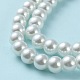 Weiße Glasperle runde lose Perlen für Schmuck Halskette Handwerk X-HY-8D-B01-4