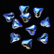 ハート透明なガラスカボション  ネイルアートの装飾の付属品  多面カット  シャンパンイエロー  8.5x8.5x3.5mm MRMJ-T009-135-1