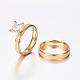 304 Stainless Steel Couple Rings RJEW-P057-16-1