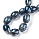 Transparentes perles de verre de galvanoplastie brins GLAA-T029-14-4