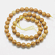 Chapelets de perles en bois pétrifié naturel G-G542-8mm-06-1