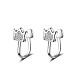 Crown Brass Cuff Earrings for Women EJEW-BB62824-1