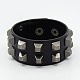 Bracelets en cuir punk rock personnalisés BJEW-K053-28C-1